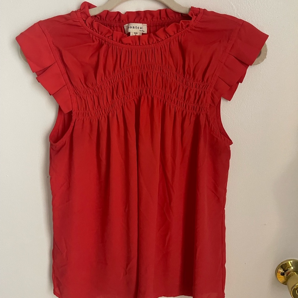 Reddish pink blouse
